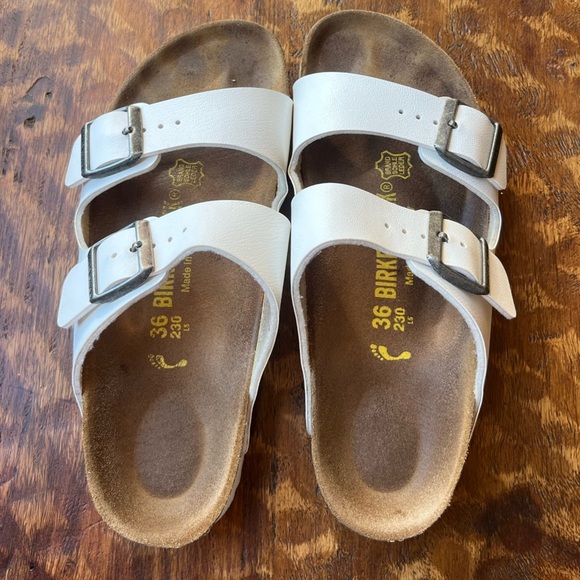 Birkenstock Arizona Birko Flor in White Size 36 - Picture 2 of 10